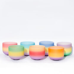 Jade Bell, Swing Bell Set of 7 Bells - Rainbow Aurora Crystal Singing Bowl