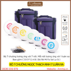 [Available] 7 COLOR CRYSTAL BELL SET 7 CHAKRAS -7 - separate - crystal bell - glass bell - Amrita