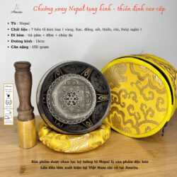 [Genuine] High-quality 13cm Nepalese chanting and meditation bell with unique mandala pattern at Amrita Vietnam